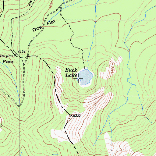 Topographic Map of Buck Lake, CA