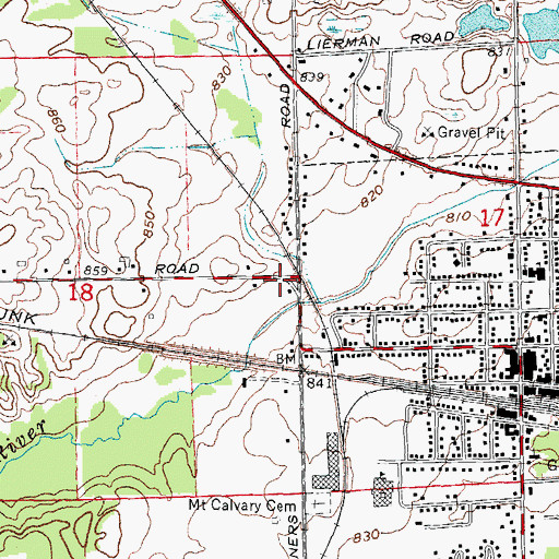 Topographic Map of Lions Park, MI