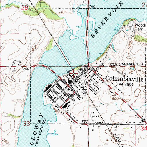 Topographic Map of Columbiaville Station (historical), MI