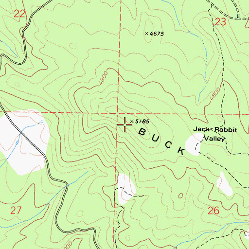Topographic Map of Buck Mountain, CA