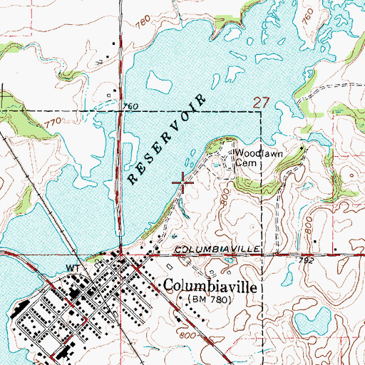 Topographic Map of Columbiaville Elementary School, MI