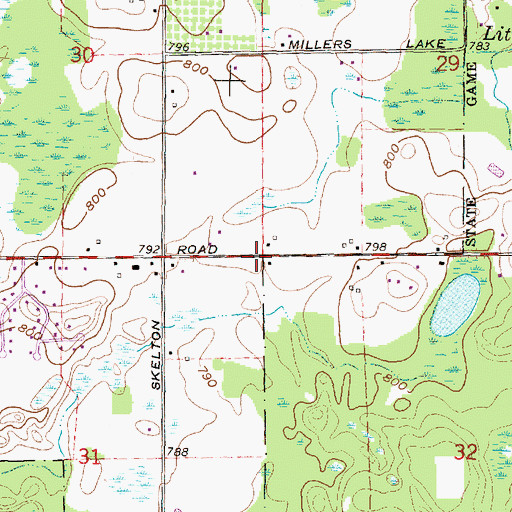 Topographic Map of Peoples Baptist Church, MI