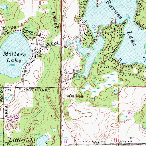 Topographic Map of Crystal Creek Campgrounds, MI