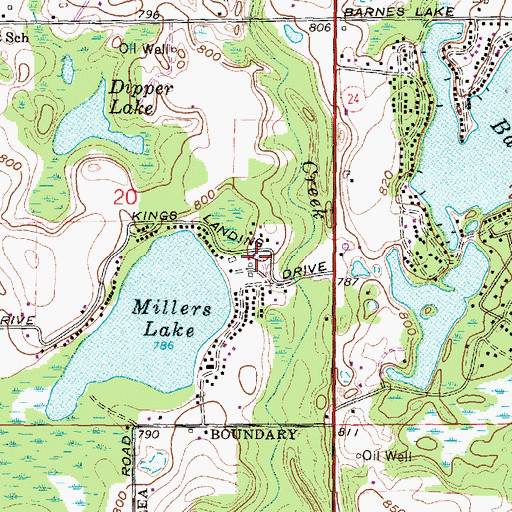 Topographic Map of Kings Landing Kamp Ground, MI