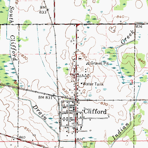 Topographic Map of Saint Patrick's Church, MI