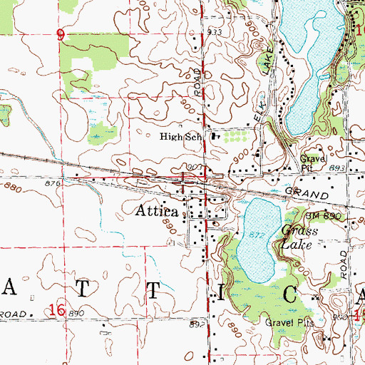 Topographic Map of Almont Station, MI
