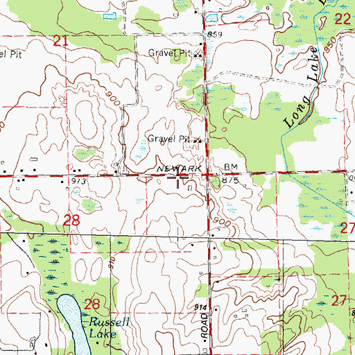 Topographic Map of New Life Christian Church, MI