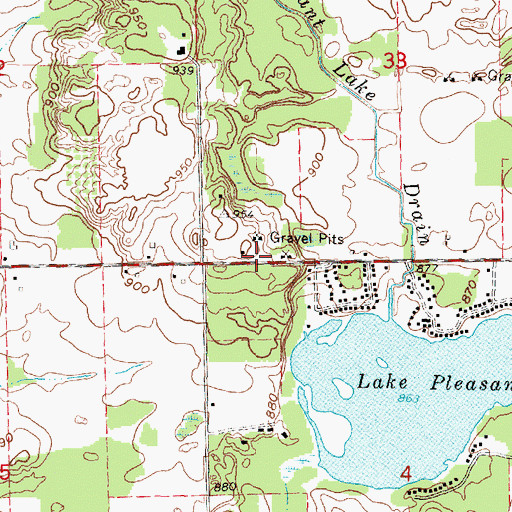 Topographic Map of Sandhill Mobile Home Estates, MI