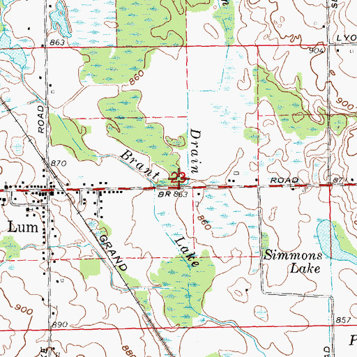 Topographic Map of Castle Creek Golf Club, MI