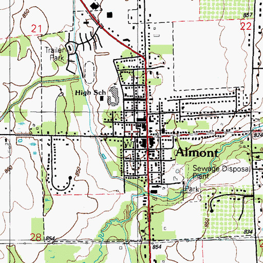Topographic Map of Henry Stephens Memorial Library, MI