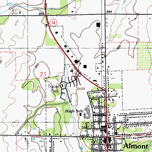 Topographic Map of Kingsbrook Mobile Home Estates, MI