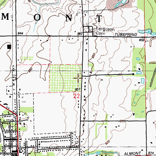 Topographic Map of Orchard Primary School, MI