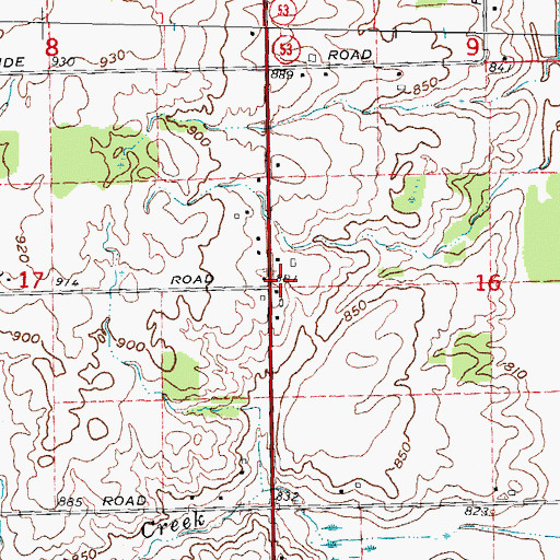 Topographic Map of Stuart Cemetery, MI