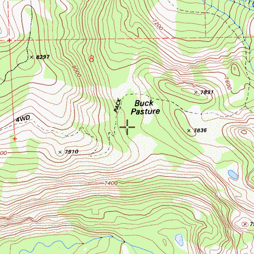 Topographic Map of Buck Pasture, CA