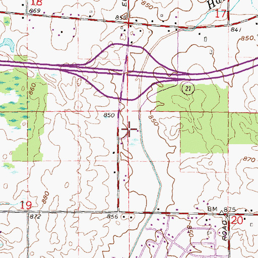 Topographic Map of Dawn Memorial Cemetery, MI