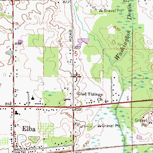 Topographic Map of Elba Township Cemetery, MI