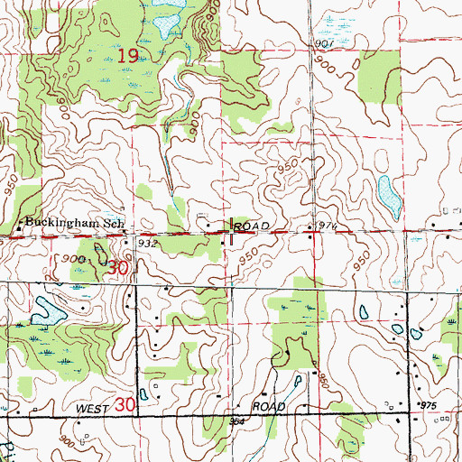 Topographic Map of Roscoe Cemetery, MI