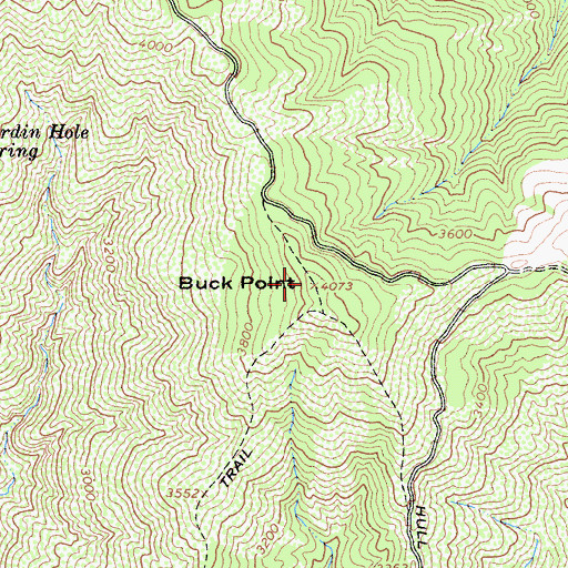 Topographic Map of Buck Point, CA