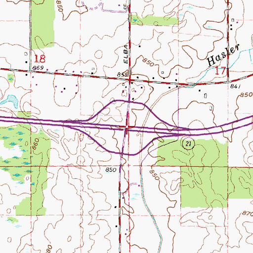 Topographic Map of Interchange 149, MI
