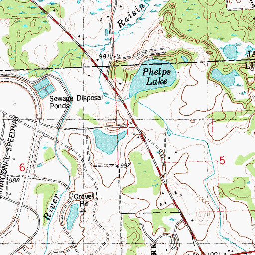 Topographic Map of Crosspointe Church, MI
