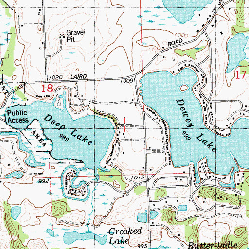 Topographic Map of Deep Lake Recreational Park, MI