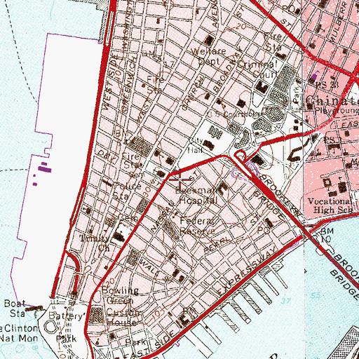 Topographic Map of American Museum (historical), NY