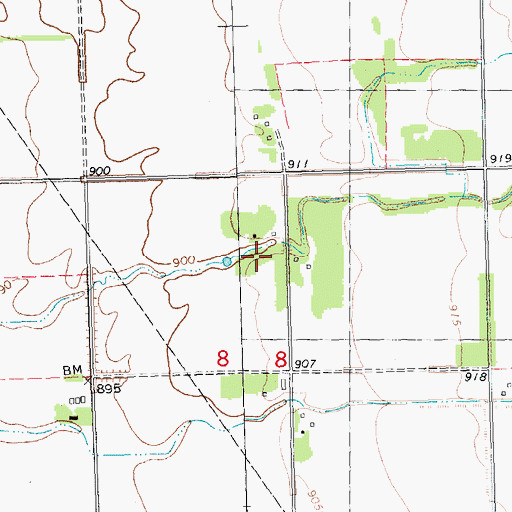 Topographic Map of Johansson Cemetery, MN