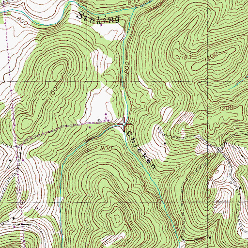 Topographic Map of Chicken Creek, KY