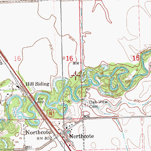 Topographic Map of Morrison Cemetery, MN