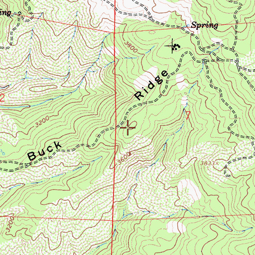 Topographic Map of Buck Ridge, CA