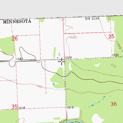 Topographic Map of Saint John's Cemetery, MN