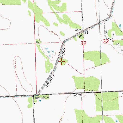 Topographic Map of North Prairie Cemetery, MN