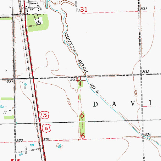 Topographic Map of Tree Claim Cemetery, MN