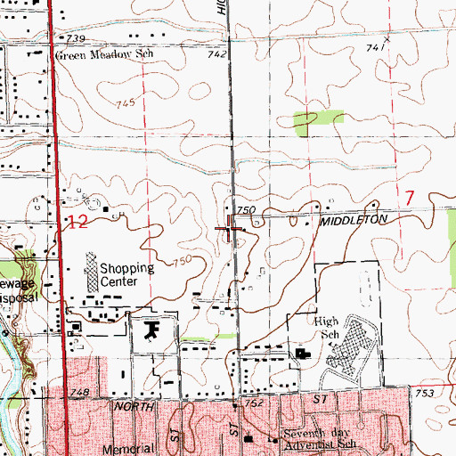 Topographic Map of Church of Jesus Christ of Latter Day Saints, MI