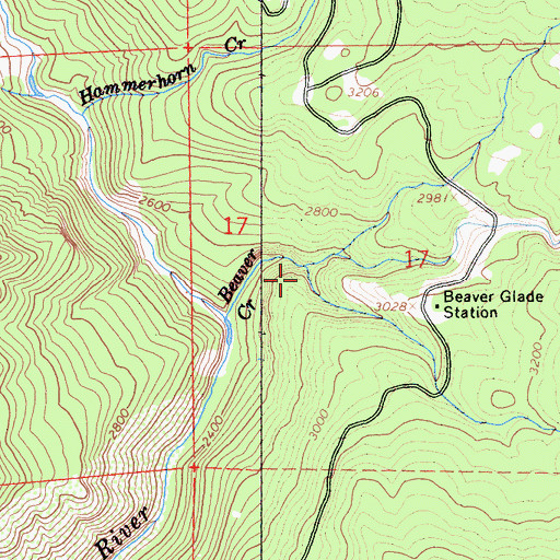 Topographic Map of Buck Rock Creek, CA