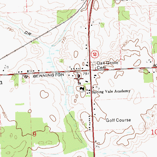 Topographic Map of Seventh Day Church of God, MI