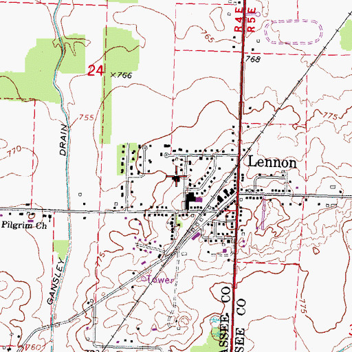 Topographic Map of Doyle Knight Elementary School, MI