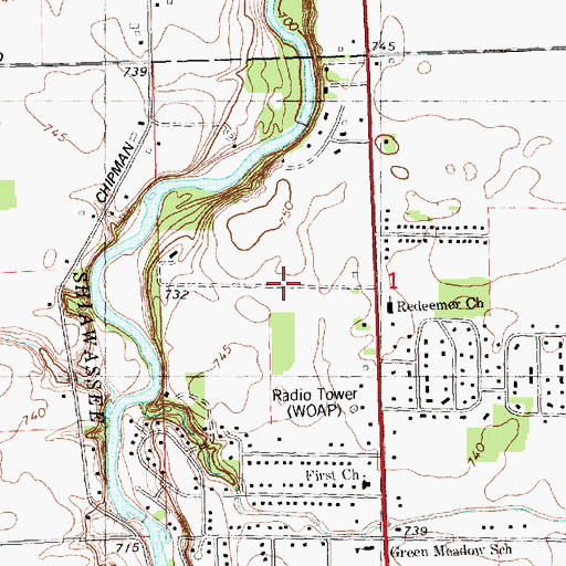 Topographic Map of DeVries Nature Conservancy, MI