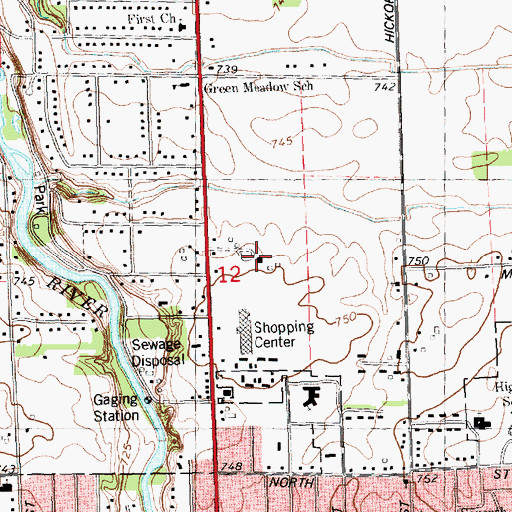 Topographic Map of Owosso Medical Group, MI