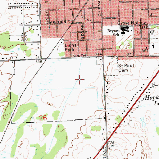 Topographic Map of Candlewick Court Mobile Home Park, MI