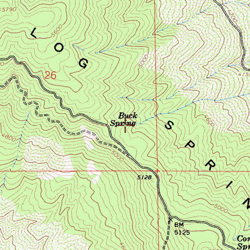 Topographic Map of Buck Spring, CA
