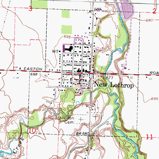 Topographic Map of First United Methodist Church, MI
