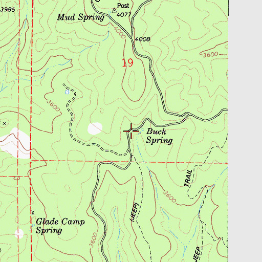 Topographic Map of Buck Spring, CA