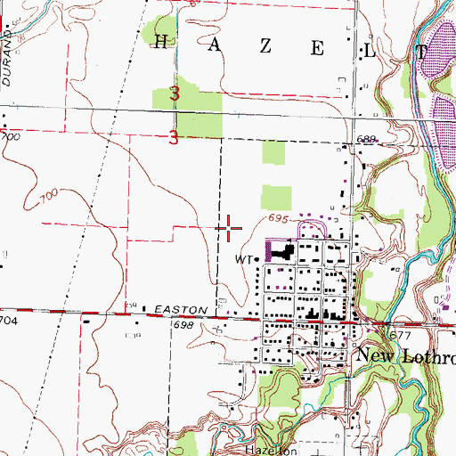 Topographic Map of New Lothrop High School, MI
