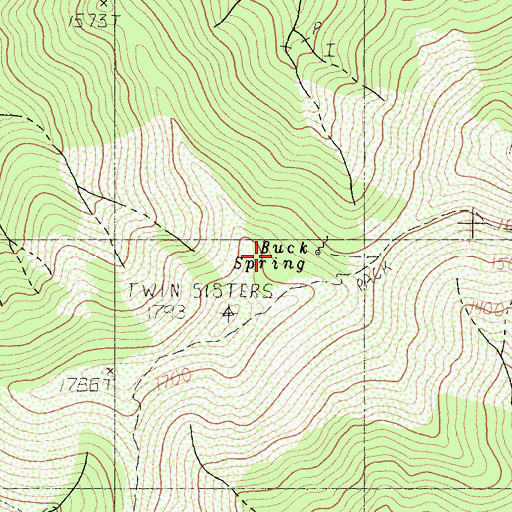 Topographic Map of Buck Spring, CA