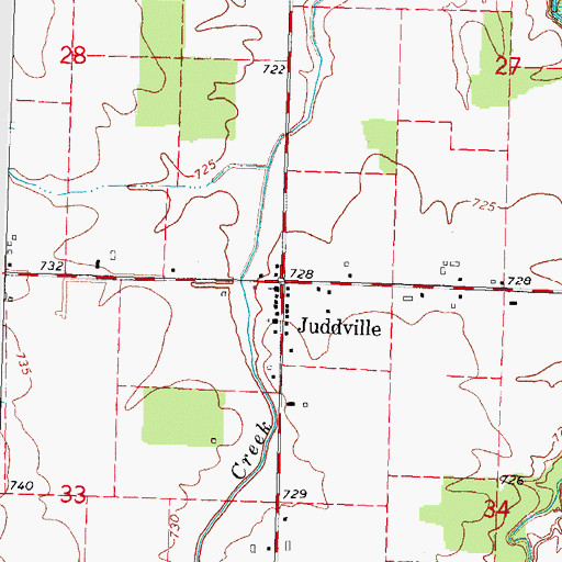 Topographic Map of Judd's Corners Post Office (historical), MI