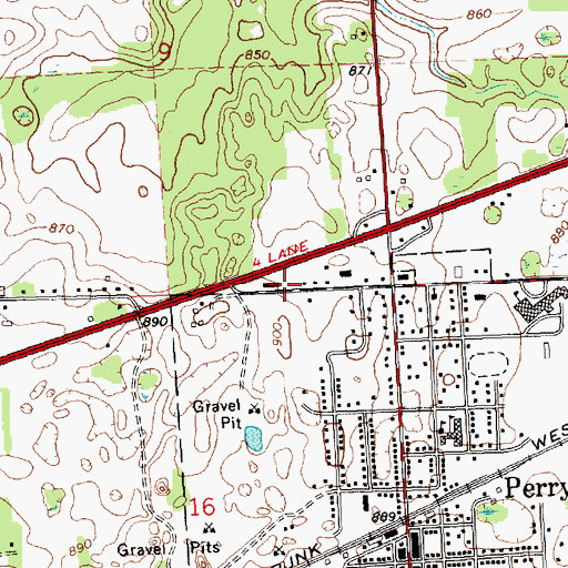 Topographic Map of Our Saviour's Lutheran Church, MI