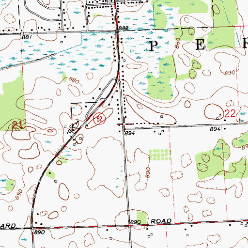 Topographic Map of Church of Nazarene, MI