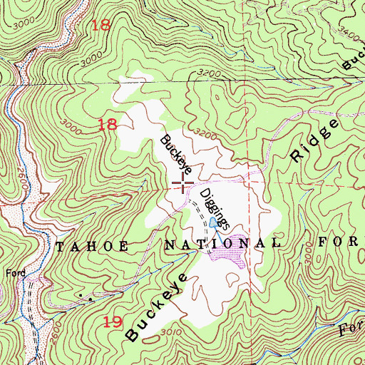 Topographic Map of Buckeye Diggings, CA