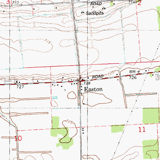 Topographic Map of Easton Post Office (historical), MI